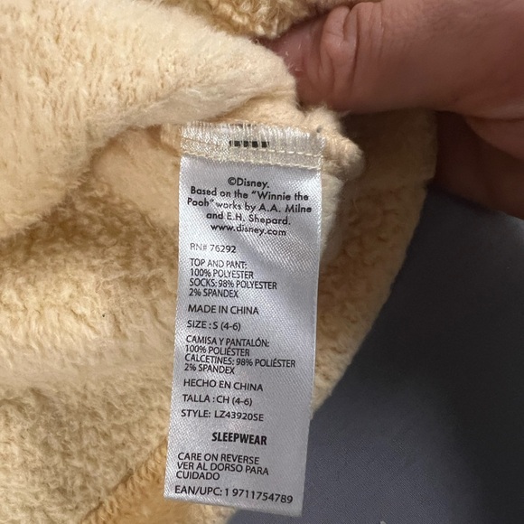 Disney 100 Winnie the POOH "HUNNY" Fleece Pajama Top‎ Brown Women Small (4-6) - Picture 6 of 8
